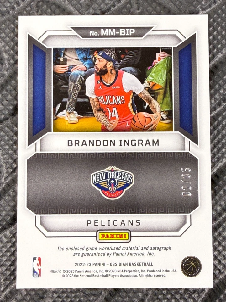 Parche grabado naranja Brandon Ingram 22-23 materiales matriz obsidiana automático/35 SSP Foto 2 de 3