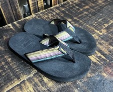 Teva Girls Kids Multicolor Striped Flip Flops Size 1