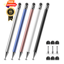 Bopomofo Stylus 5 Pcs , 2-in-1 Pen Black/White/Rose Gold/Blue/Silver