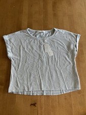 Altar’d State Women’s S Light Gray Textured Stripe Short Sleeve Top NWT USA Made