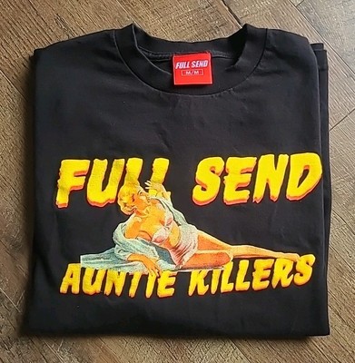 FULL SEND Nelk Boys Auntie Killers Graphic Long Sleeve Tee Mens Size M
