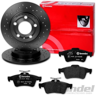 brembo GELOCHTE BREMSSCHEIBEN + BELÄGE HINTEN für MAZDA 3 BK BL + MAZDA 5 CR CW