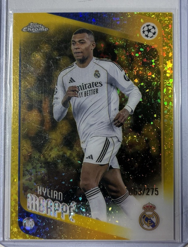 2025-2026 topps chrome UCC Kylian Mbappe /275 Gold Mini Diamond Real Madrid