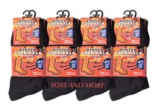 Ultimate 12 Pairs Mens Black Thermal Socks, Thick Warm Work Boot Socks Size 6-11