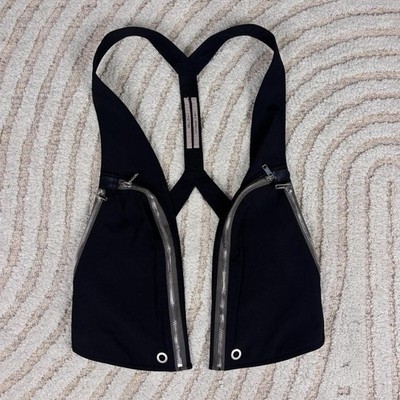 Rick Owens Gethsemane FW21 Zip Harness Vest   Black   Size Medium