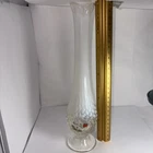 Fenton Opalescent Swung Vase Signed N Roberts Hand Painted 11”