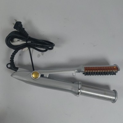 InStyler Rotating Iron IS1001 Silver Orange 2-Way Hair Straightener Curler 120V