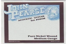 John Pearse Acoustic Guitar Strings Pure Nickel Medium Gauge .013 To .057