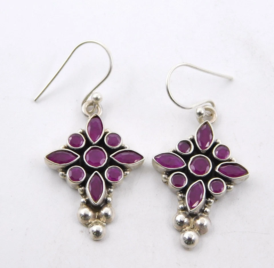 6.80 GM Lab-Created Rubino Taglio Pietra 925 Argento Sterling Artigianale Parure - Immagine 2 di 2