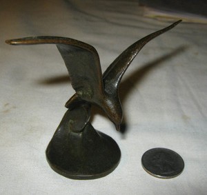 ANTIQUE PROVINCETOWN MASS W. BOOGAR BRONZE SEAGULL SEA BIRD ART STATUE SCULPTURE