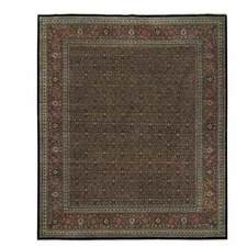 12'x15'3" Black Herrita Design 250 KPSI Wool Hand Knotted Oversized Rug G65791