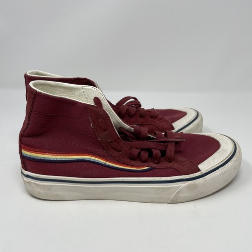 maroon rainbow vans