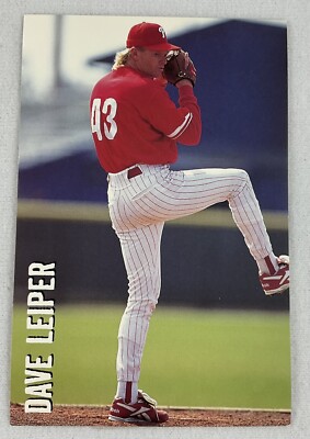 1996 Philadelphia Phillies Team Issue Photo Card-Dave Leiper