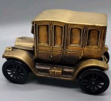 Vintage 5" Brass 1974 Banthrico Chicago 1912 Car Coin Bank Rare