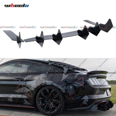 V2 Style Glossy Black Rear Diffuser & Side Splitter For Ford Mustang 2015-2023