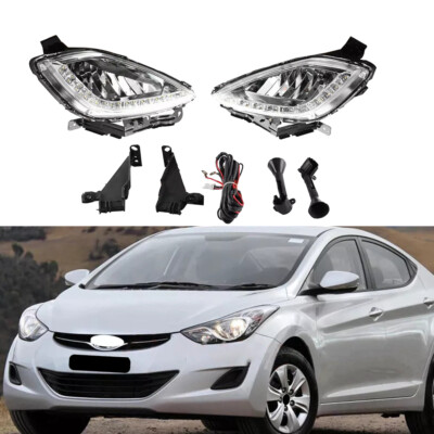 2x LED DRL Fog Lamp Daytime Running Lights Clear For Hyundai