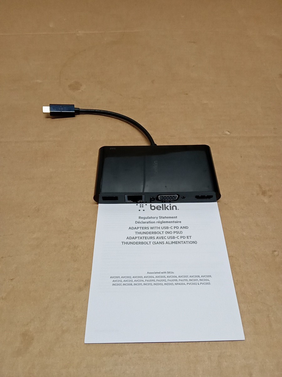 Belkin USB-C Multimedia Charge Adapter 100W 5x 4K HDMI Ethernet
