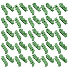 20Sets C45 DIN Rail PCB Mounting Green Bracket Holder Carrier Clips for Width...