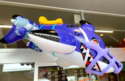 Splatoon Inflatable Shark Splatoon 3 Inflatable Ride-On Shark Float Beach Pool 43×60×26in ...