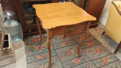large oak lamp table