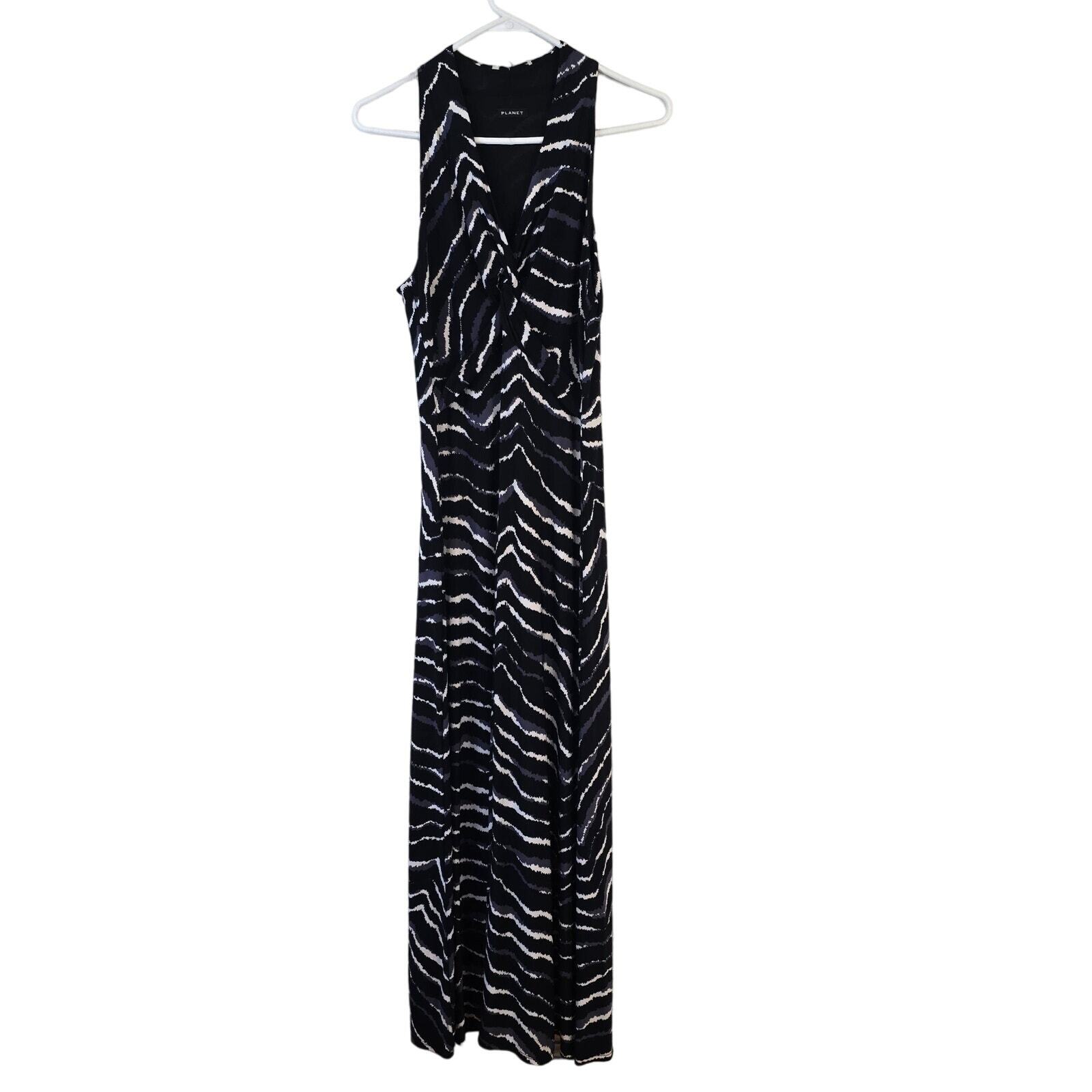 Women's Black Gray Animal Print Twist Front Maxi Dress Elegant Mob Wife Style-image