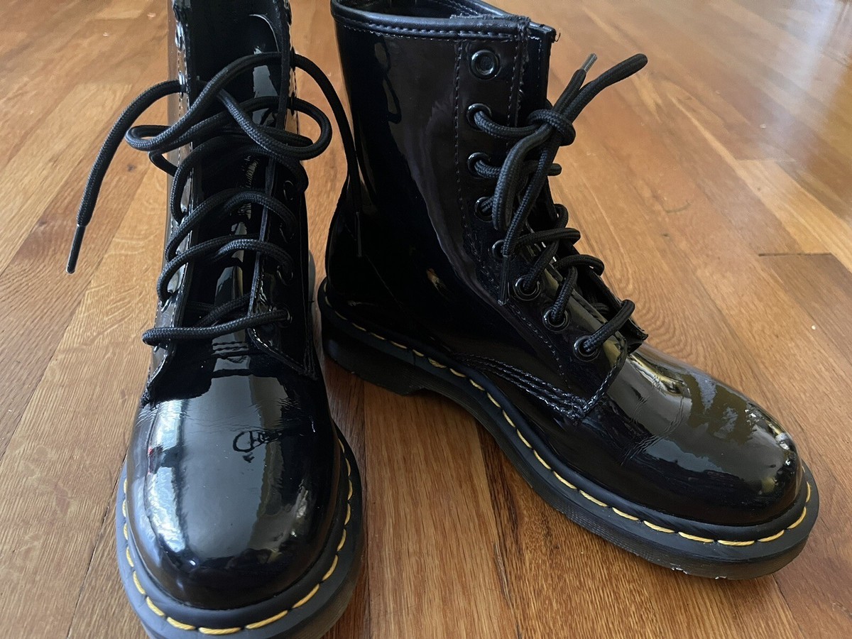Dr. Martens 1460 Eight-Eye 8 Hole Patent Leather Boots Size 6 Doc 