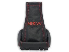 SCHALTMANSCHETTE FÜR OPEL MERIVA A SCHALTSACK NATURLEDER STICKEREI FADEN ROT