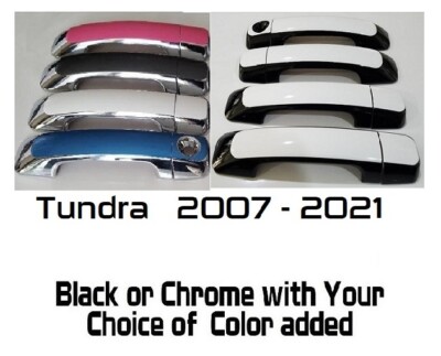 Custom Black OR Chrome Door Handle Overlays 2007-2021 Toyota Tundra YOU PICK CLR