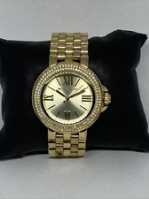 Michael Kors Lucy Gold Tone Crystal-Accent Round Watch Michael Kors Lucy Gold Tone Stainless Steel Glitz Crystal  main image 3