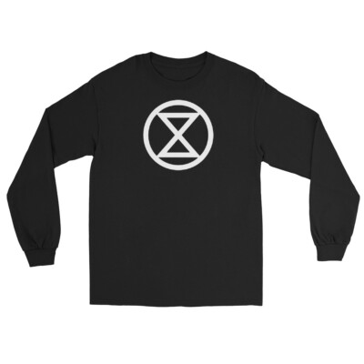 Extinction T Shirt Earth Day Climate Change Crisis Global Warming Mens LS Tee