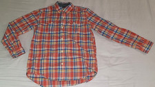 Boys XXL 14-16 orange plaid soft cotton long sleeve button down shirt, Gap Kids
