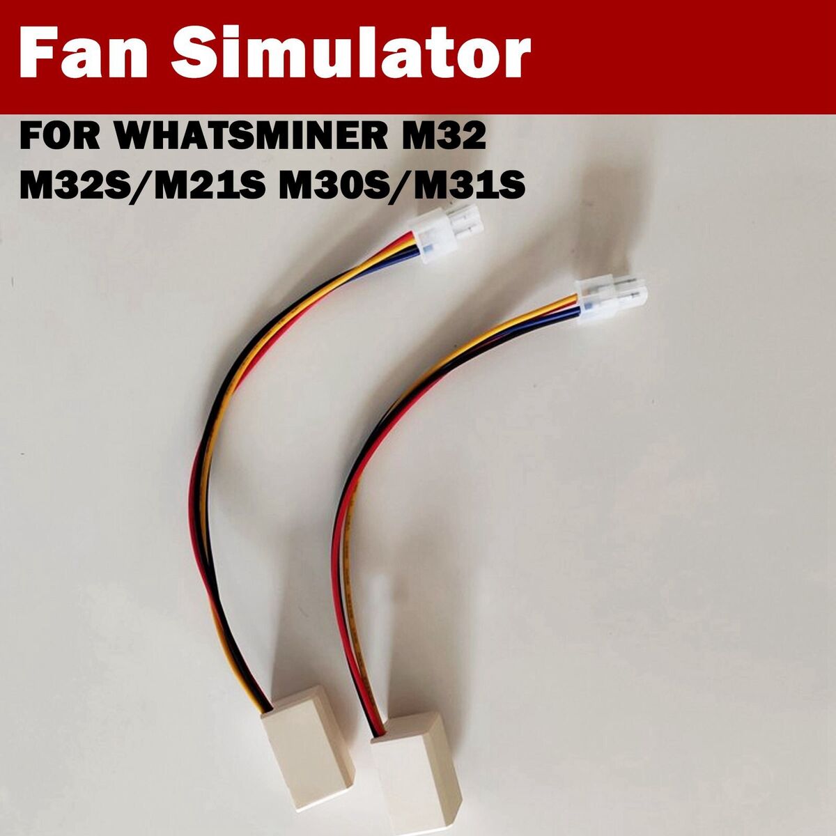 2Pcs Fan Simulator Emulator For Bitcoin Miner Mining  M32/M32S/M21S/M30S/M31S