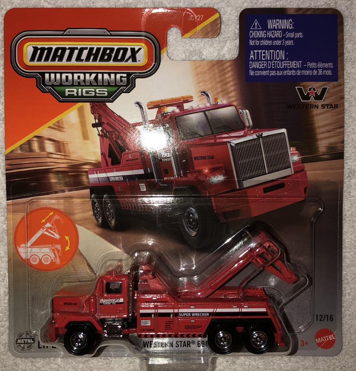 Matchbox Working Rigs RED Western Star 6900XD SUPER WRECKER TOW
