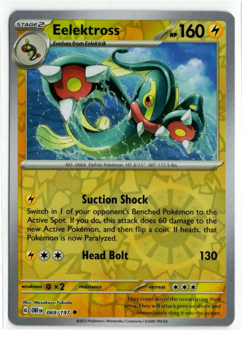 Pokemon Obsidian Flames Reverse Holo 069/197 Eelektross