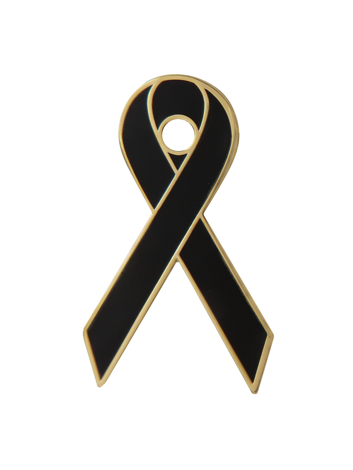 Black Mourning Ribbon Pin Badge For Funerals Gold Plated eBay