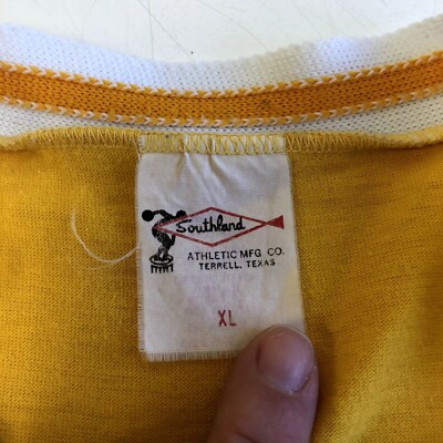 Maillot Vintage Années 60 Southland Ohio Softball RINGER - Jaune, Taille XL