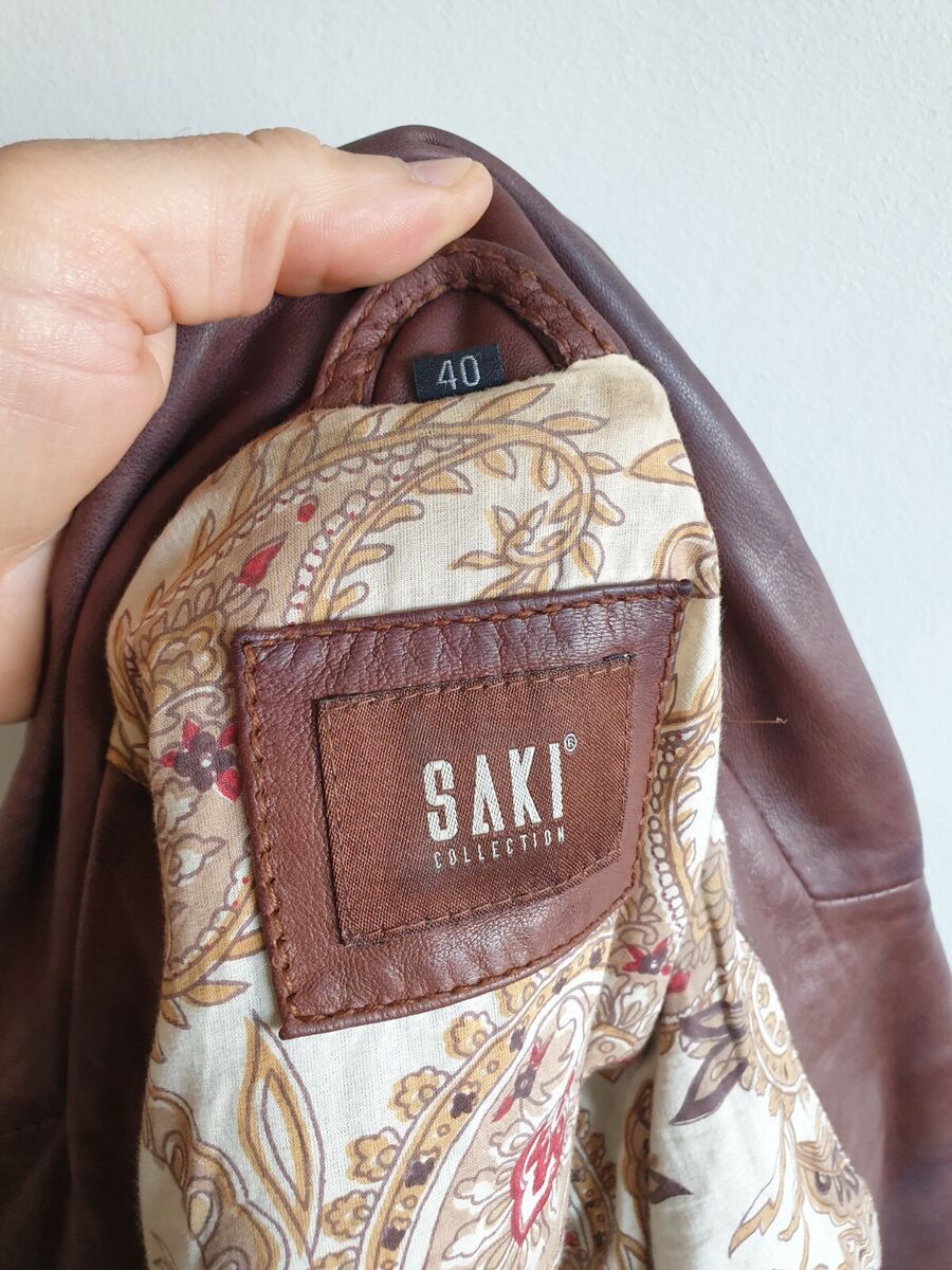Womens SAKI Leather Jacket Size M/40/UK12 Very Good Womens SAKI Leather Jacket Size M/40/UK12 Very Good