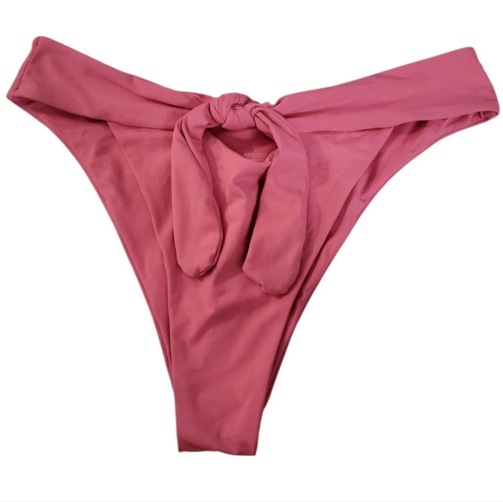 Stone Fox Solid Tie Front Bikini Bottom - image 2