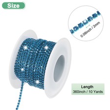 Nastro Di Strass Diamantato Nero 10 Iarde (9m) X 2mm - Catena Di Cristallo Per Fai Da Te, Decorazioni, Gioielli, Matrimoni