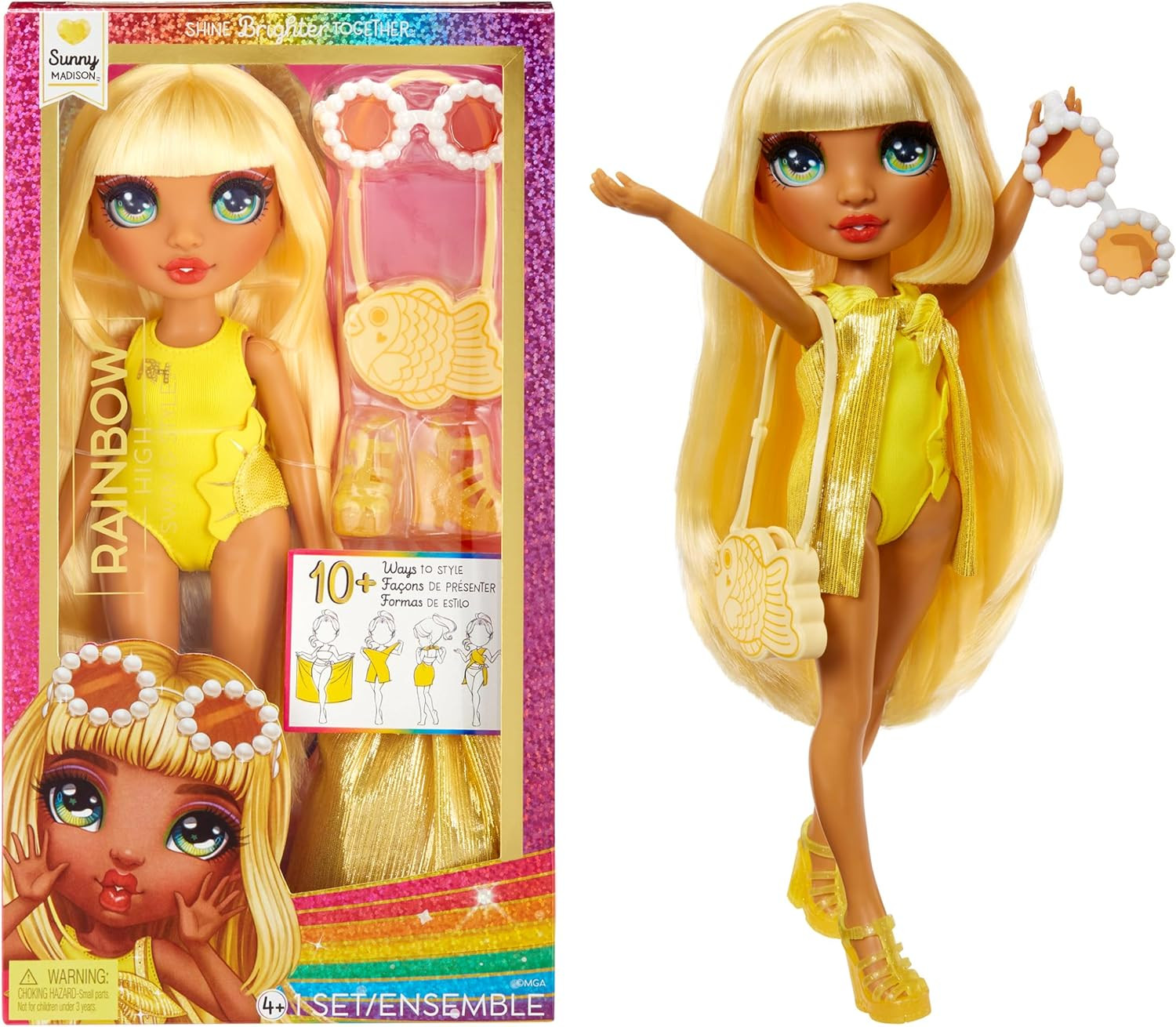 Swim & Style Sunny - Yellow 11" Blonde Fashion Doll with Shi