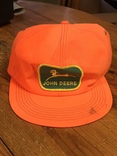 Vintage John Deere Orange Snapback Hat Cap Hunting