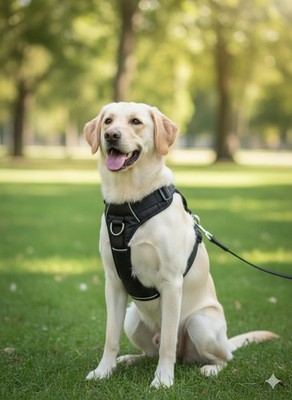 Premium Hundegeschirr TRIXIE Verstellbar gepolstert  Schwarz Größe S-M(50-60cm)