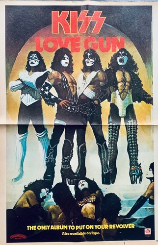 KISS 1977 original POSTER ADVERT LOVE GUN vintage CASABLANCA PYE Ken Kelly