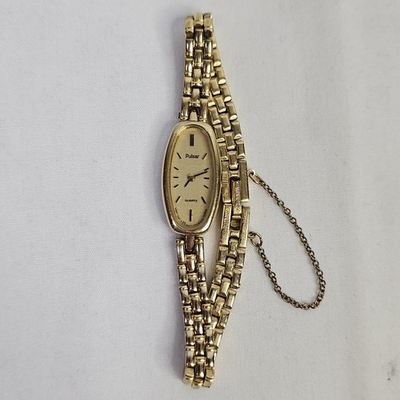 #ad VTG Pulsar V220 5170 Women#x27;s Quartz Watch Gold Tone Oval Dial NEEDS NEW BATTERY $83.00