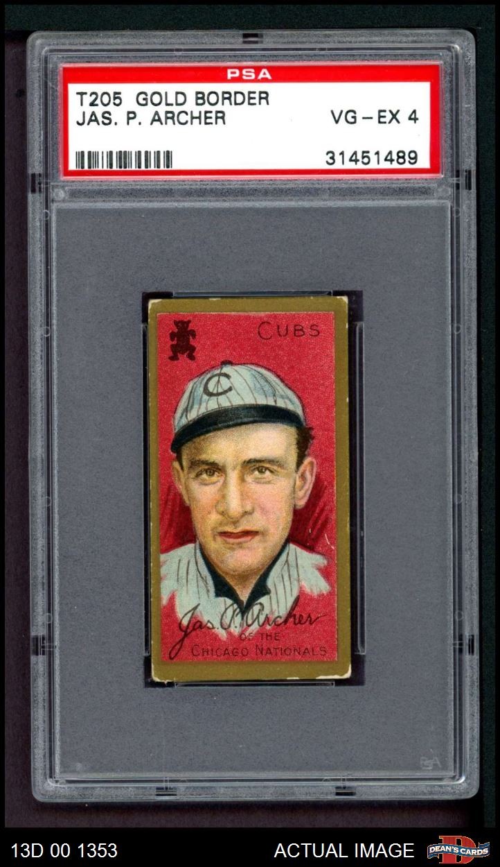 1911 T205 Jim Archer Cubs PSA 4 - VG/EX
