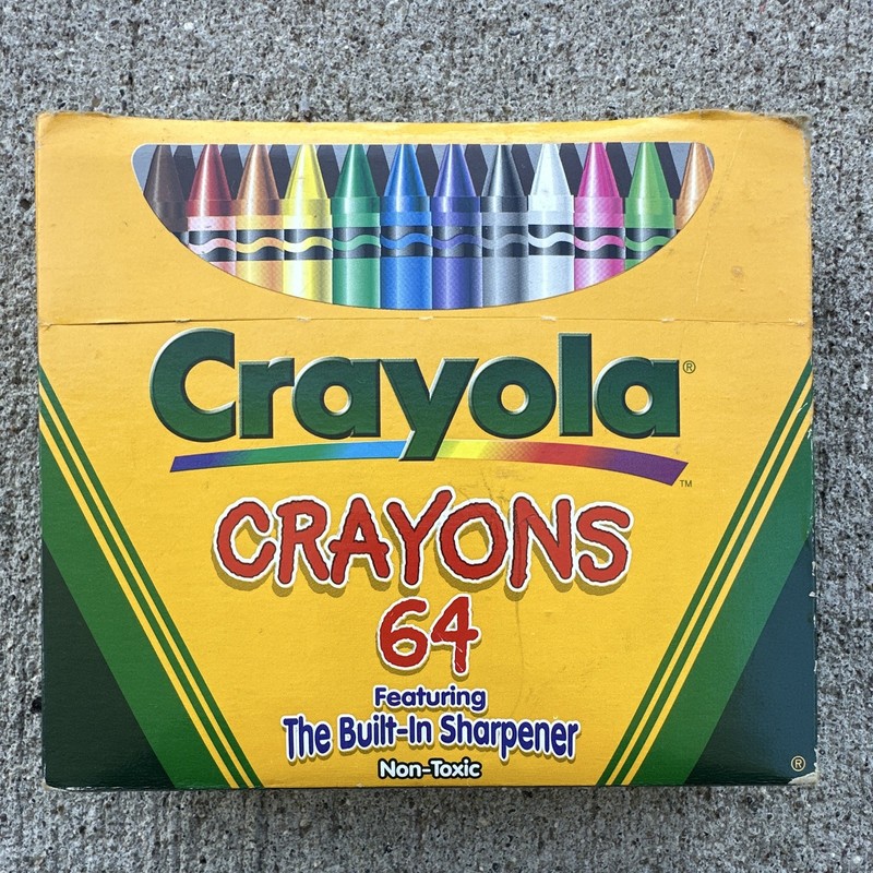 Dandelion‼️‼️ 1999 Crayola Crayons 64 Count Multicolor with Built-In Sharpener