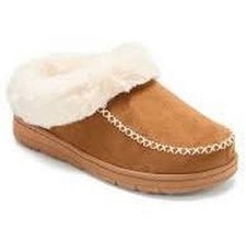 Dearfoams Cozy Comfort Moc Toe Clog Slippers Medium 7-8 Chestnut NWT