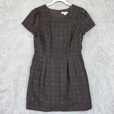 Birds Of North America Drongo Dress Womens 12 Brown Plaid Fit & Flare Workwear