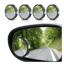 4PCS Car Blind Spot Mirrors, Adjustable HD Glass Auto Side Rear View Black
