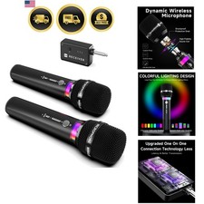Wireless Microphone, Rechargeable Wireless Microphones with One-to-One Chip C...